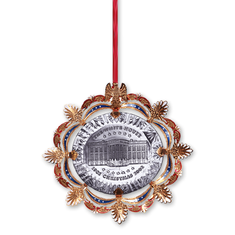 2002 White House Christmas Ornament, The East Room in 1902-Front