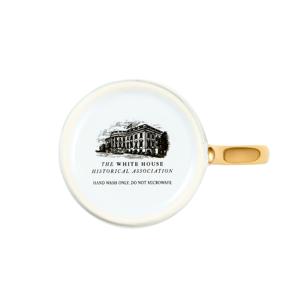 White House Architecture Espresso Cups with Saucers, Set of Two