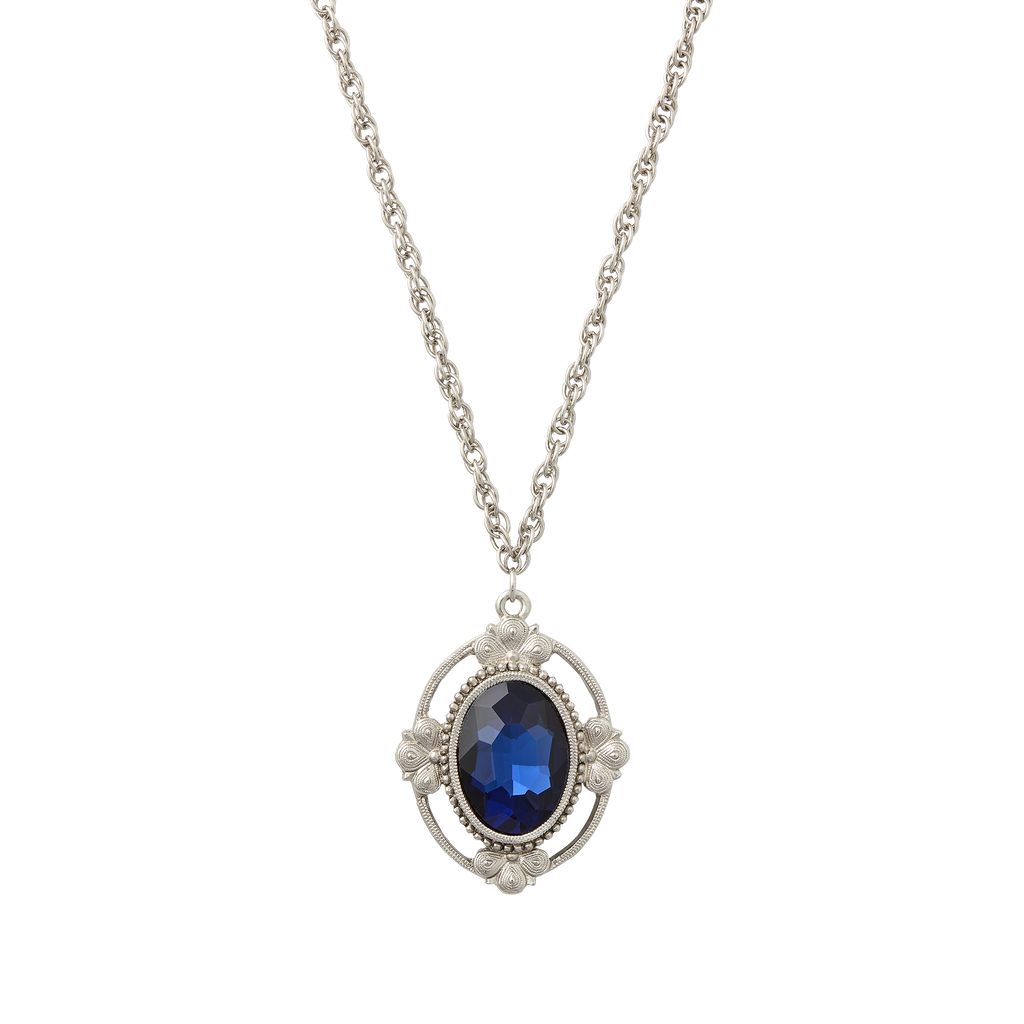 Blue Room Oval Pendant Necklace