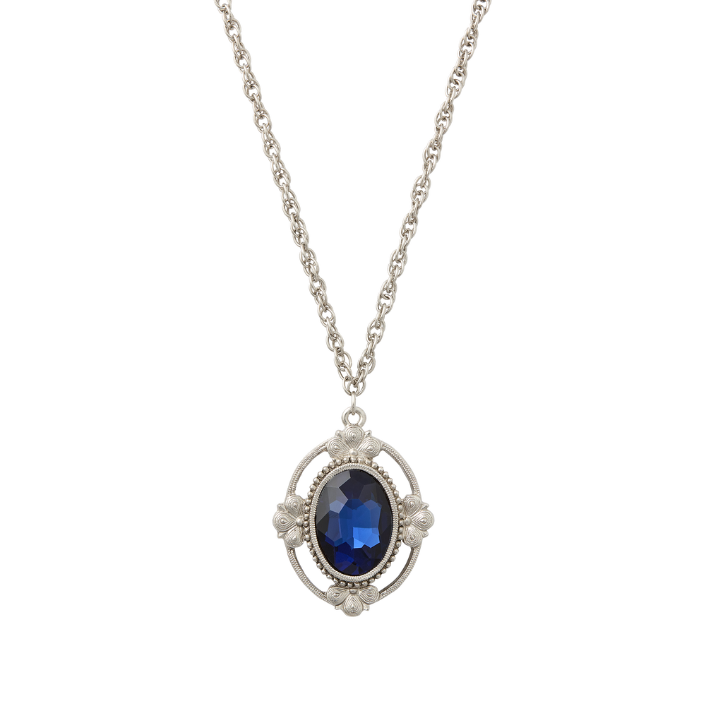 Blue Room Oval Pendant Necklace