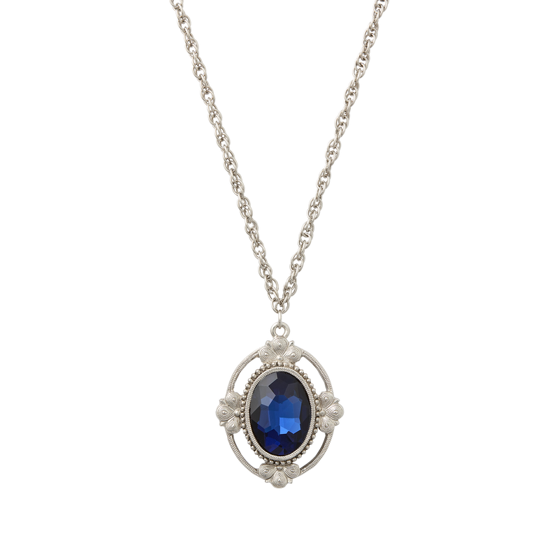 Blue Room Oval Pendant Necklace