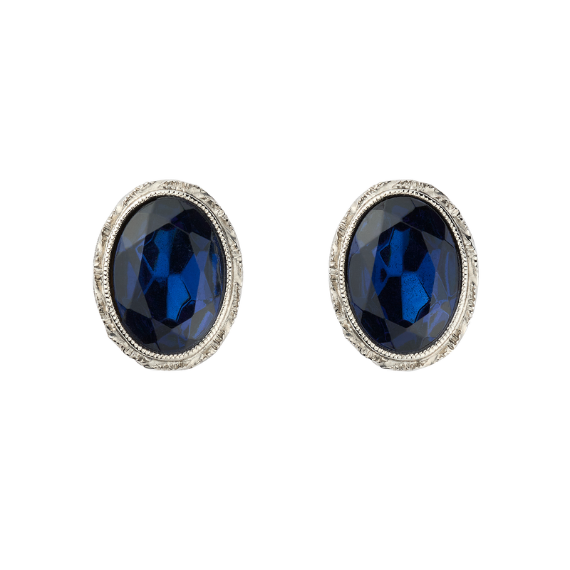 Blue Room Oval Post Earrings