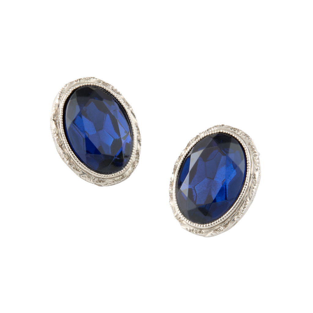 Blue Room Oval Post Earrings