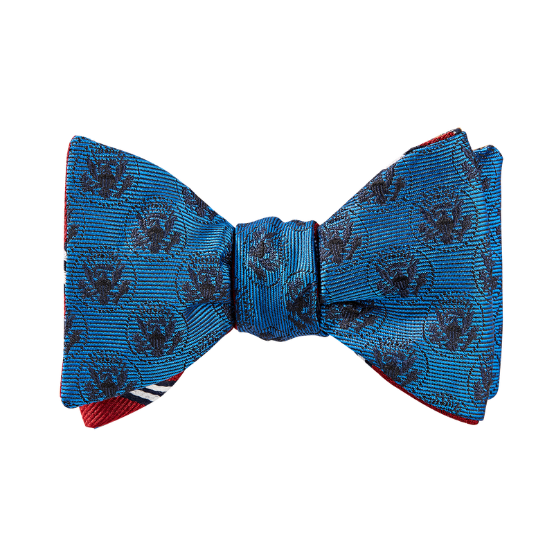 Brooks Brothers Truman Seal Double-Sided Bow Tie-Light Blue