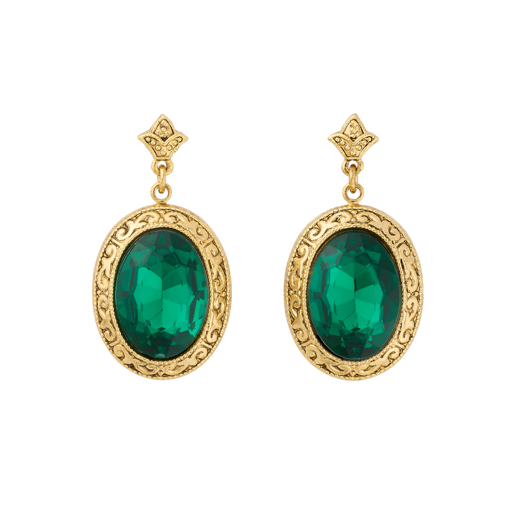 Emerald Green crystal earrings – Little Gems