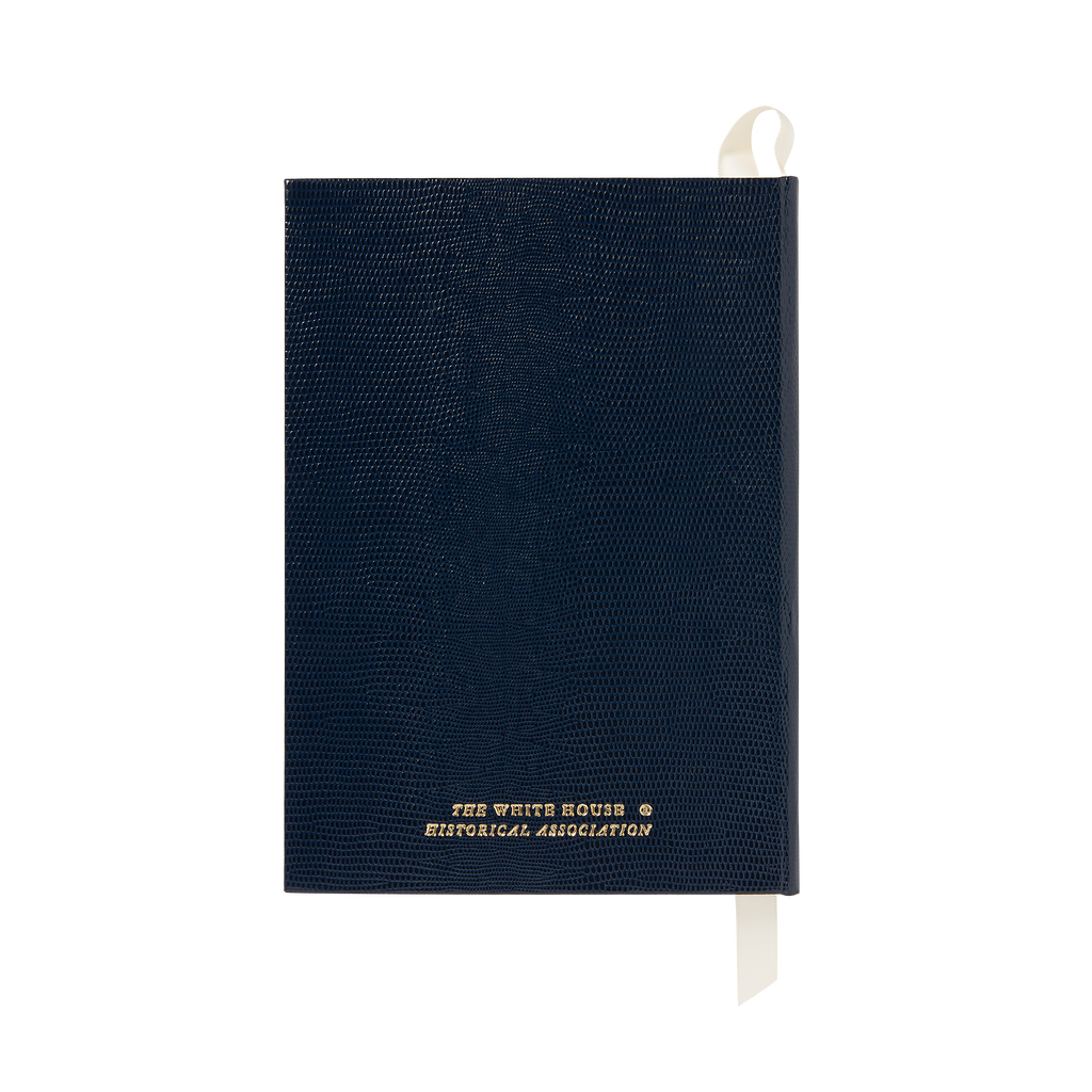 Large Dark Navy White House Notebook-Back