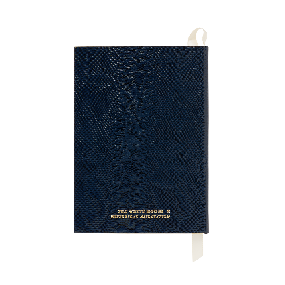 Large Dark Navy White House Notebook-Back