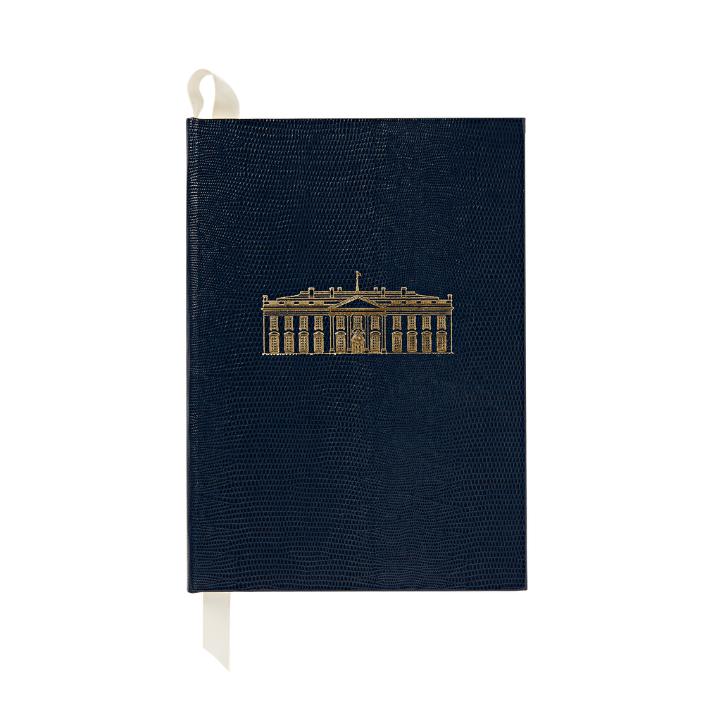 Large Dark Navy White House Notebook-Front