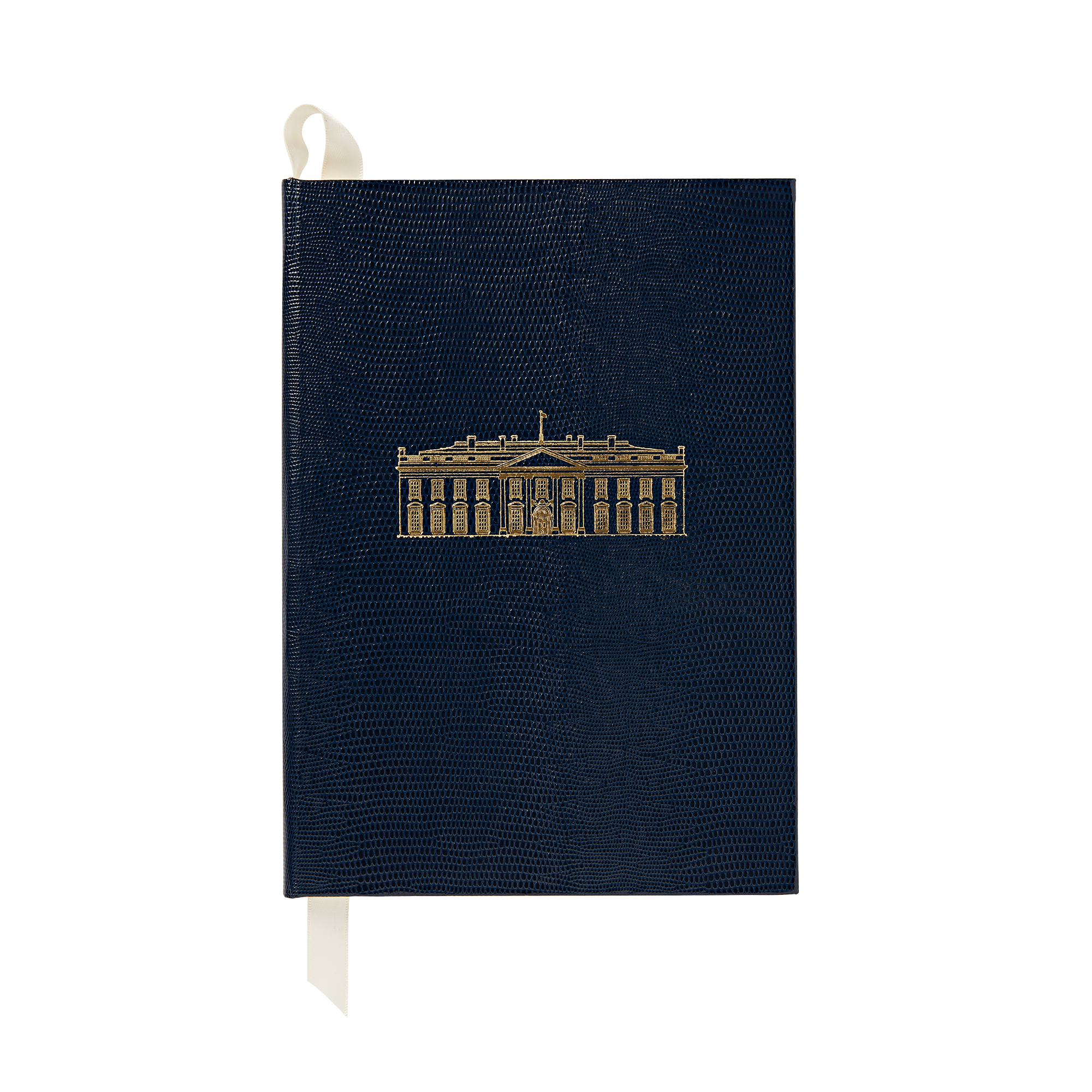 Large Dark Navy White House Notebook-Front