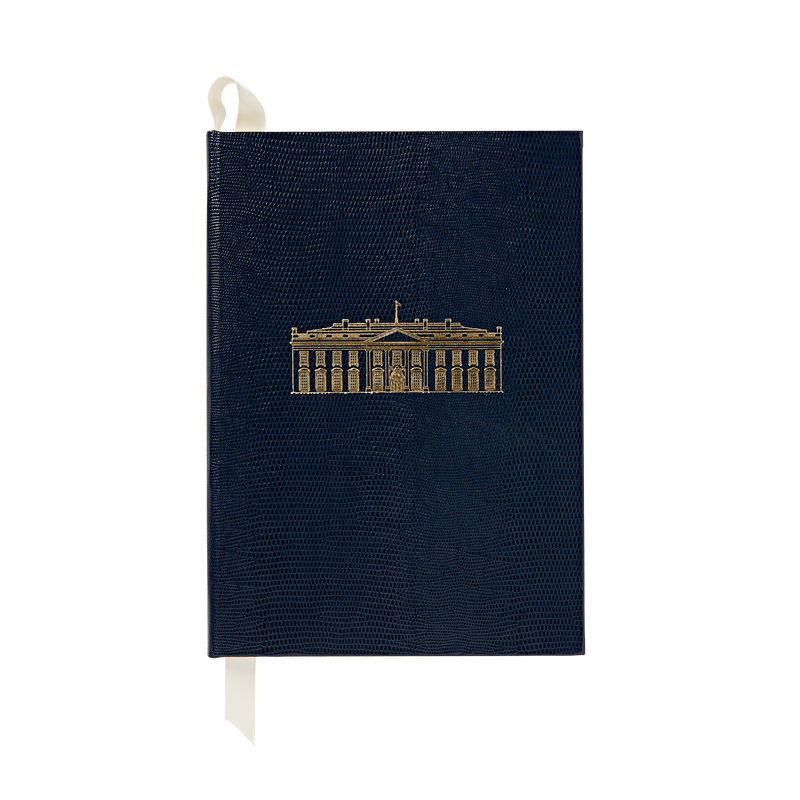 Large Dark Navy White House Notebook-Front