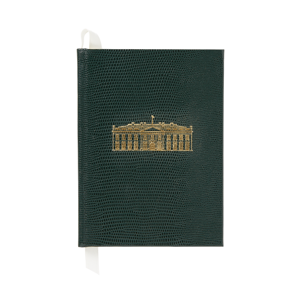 Small Emerald Green White House Notebook-Front