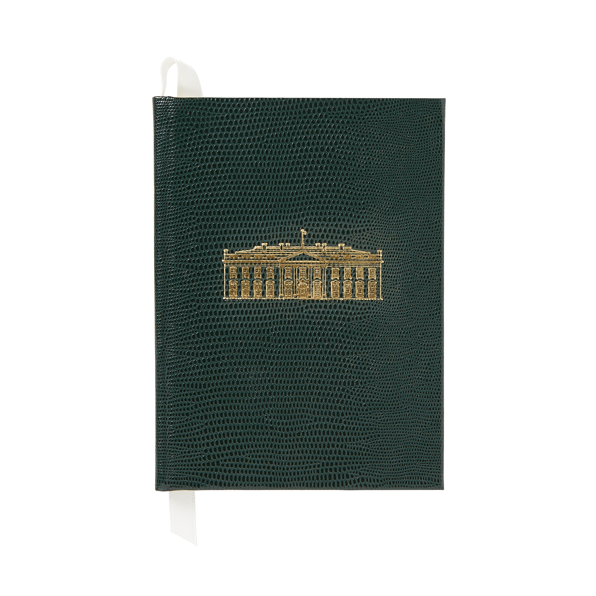 Small Emerald Green White House Notebook-Front