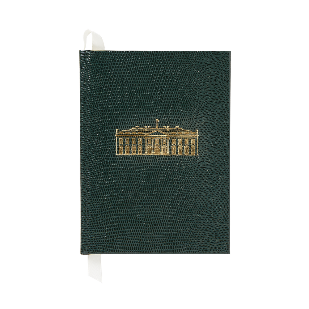 Small Emerald Green White House Notebook-Front