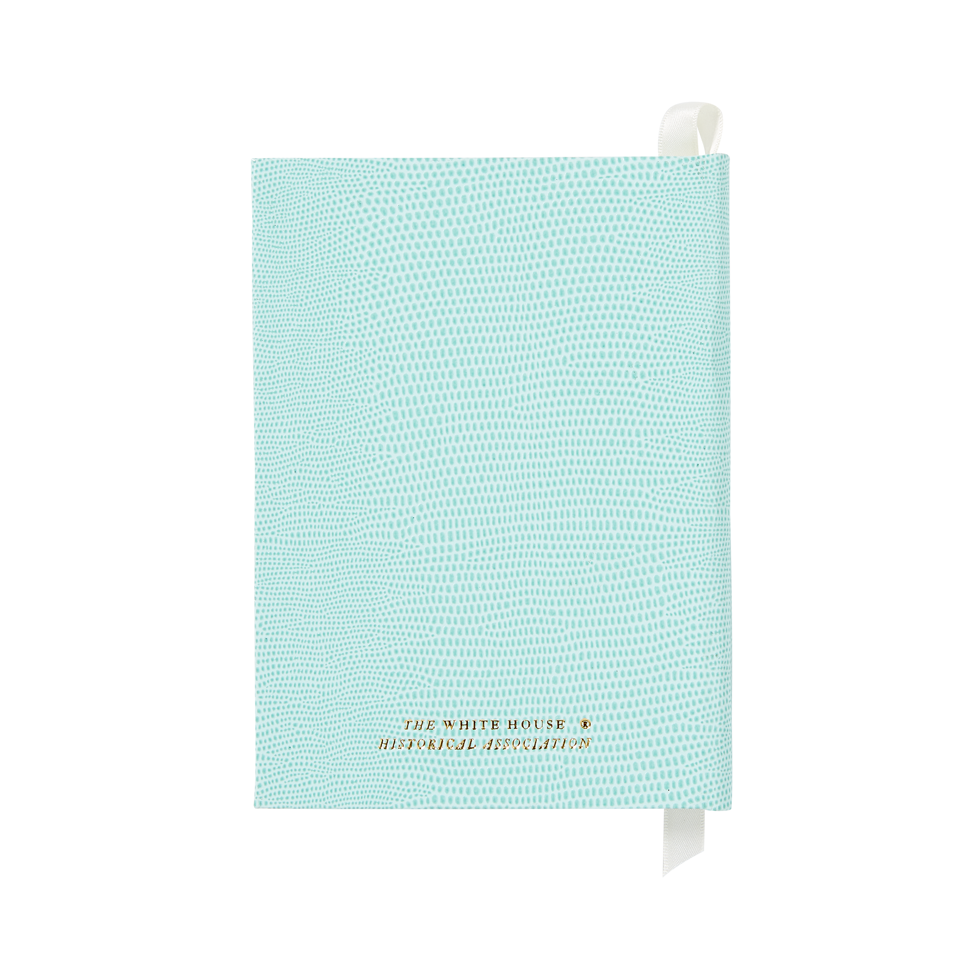Small Soft Teal White House Notebook-Back