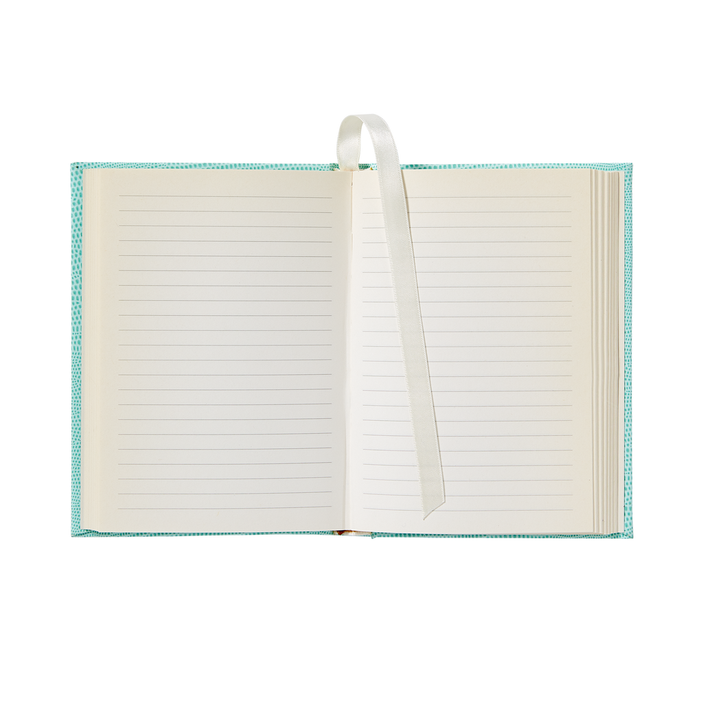 Small Soft Teal White House Notebook-Open Page
