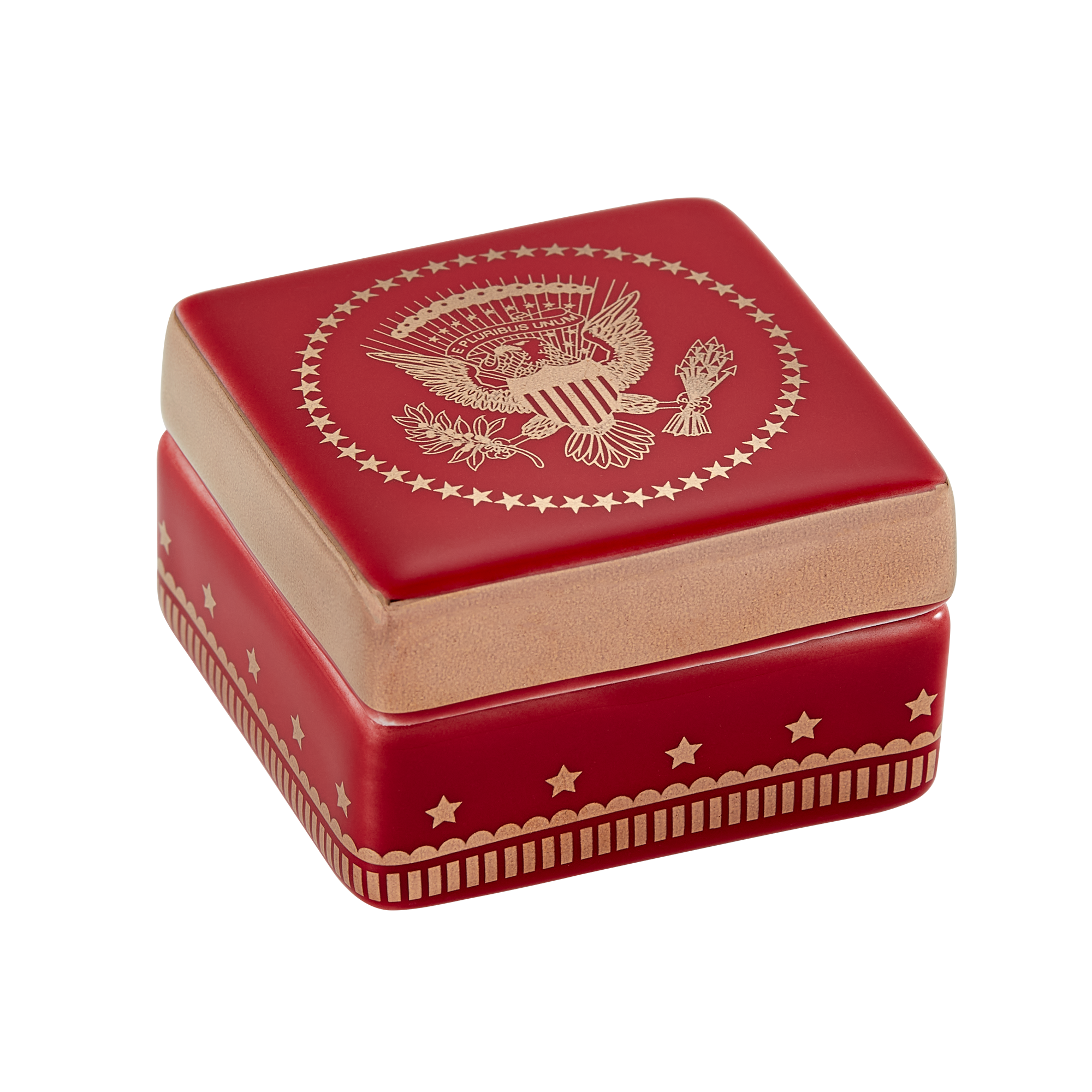 Red Truman Seal Lidded Box-Front