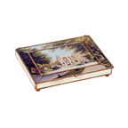 Glass decoupage box depicting a painting by artist John Ross Key-closed