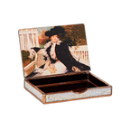 Glass decoupage box depicting a painting by artist John Ross Key-inside