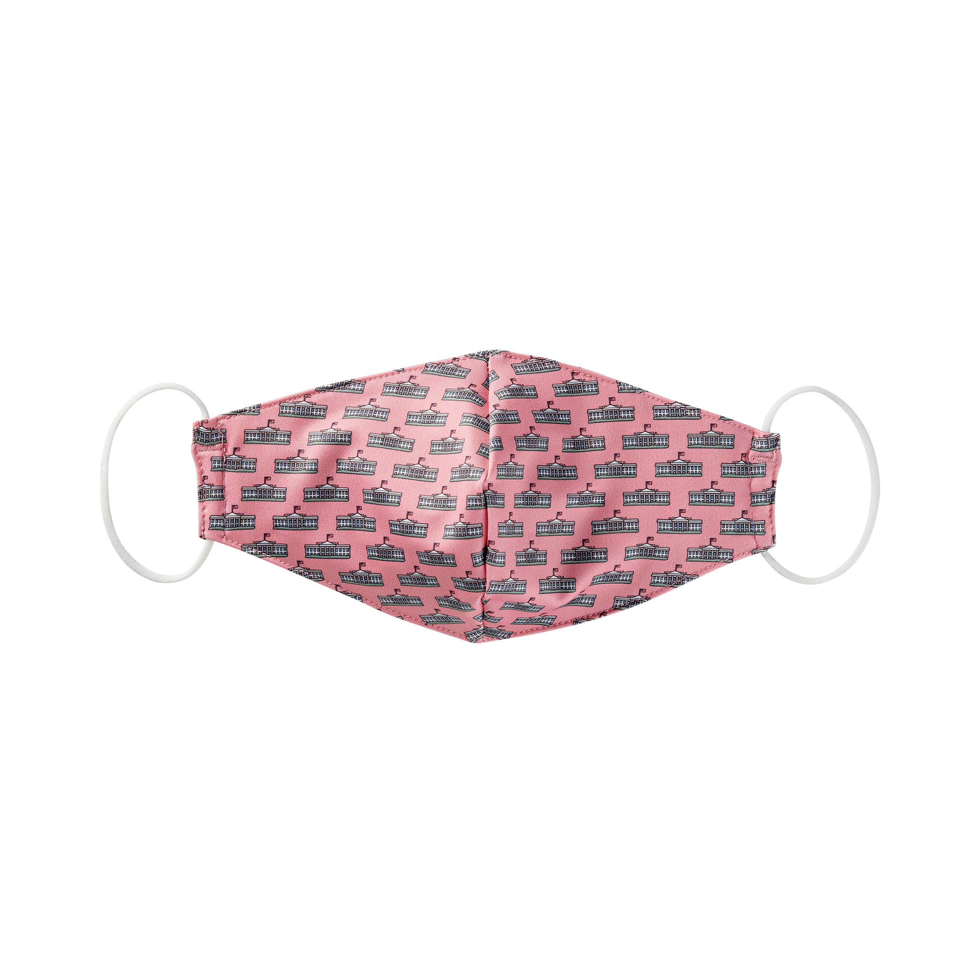 Vineyard Vines Pink White House Mask-Front