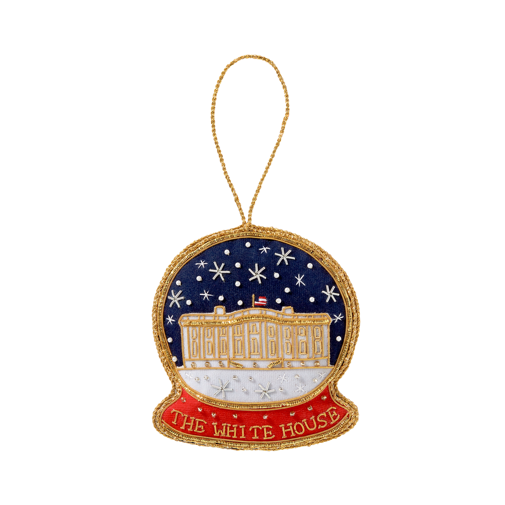 White House Snowglobe Ornament-Front