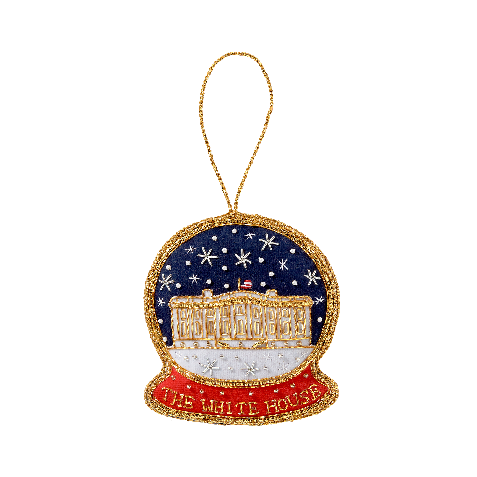 White House Snowglobe Ornament-Front