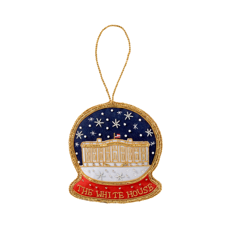 White House Snowglobe Ornament-Front