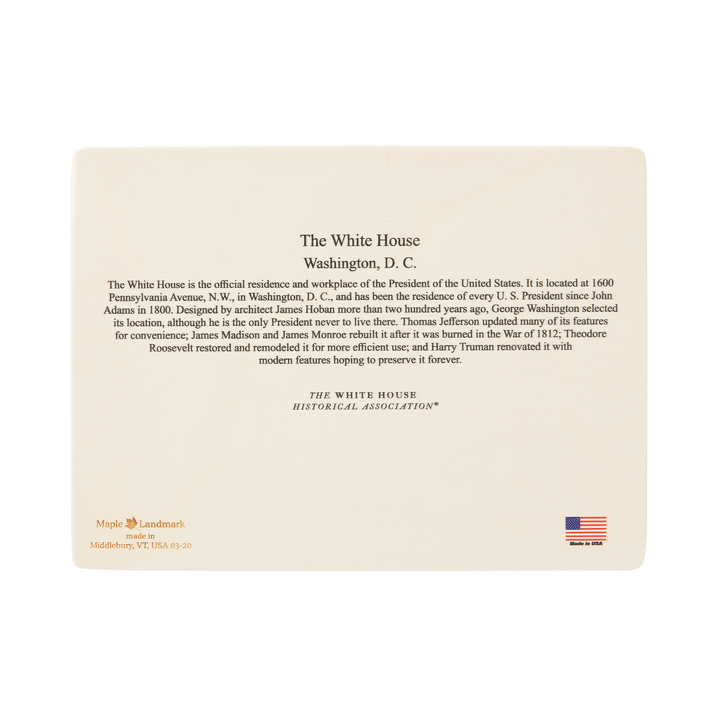 Wooden White House Puzzle-Back