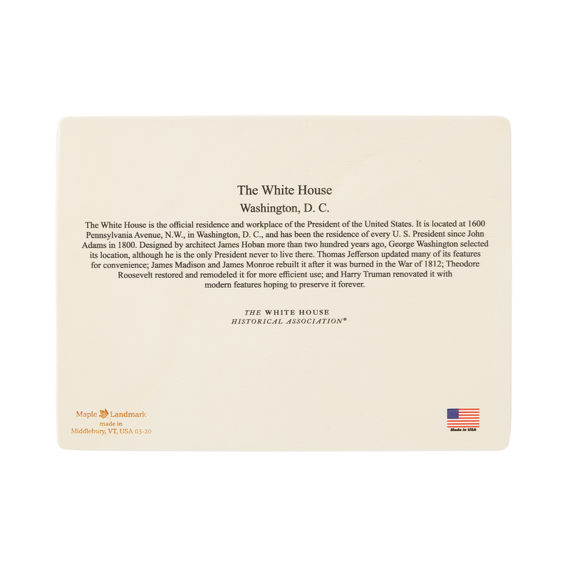 Wooden White House Puzzle-Back