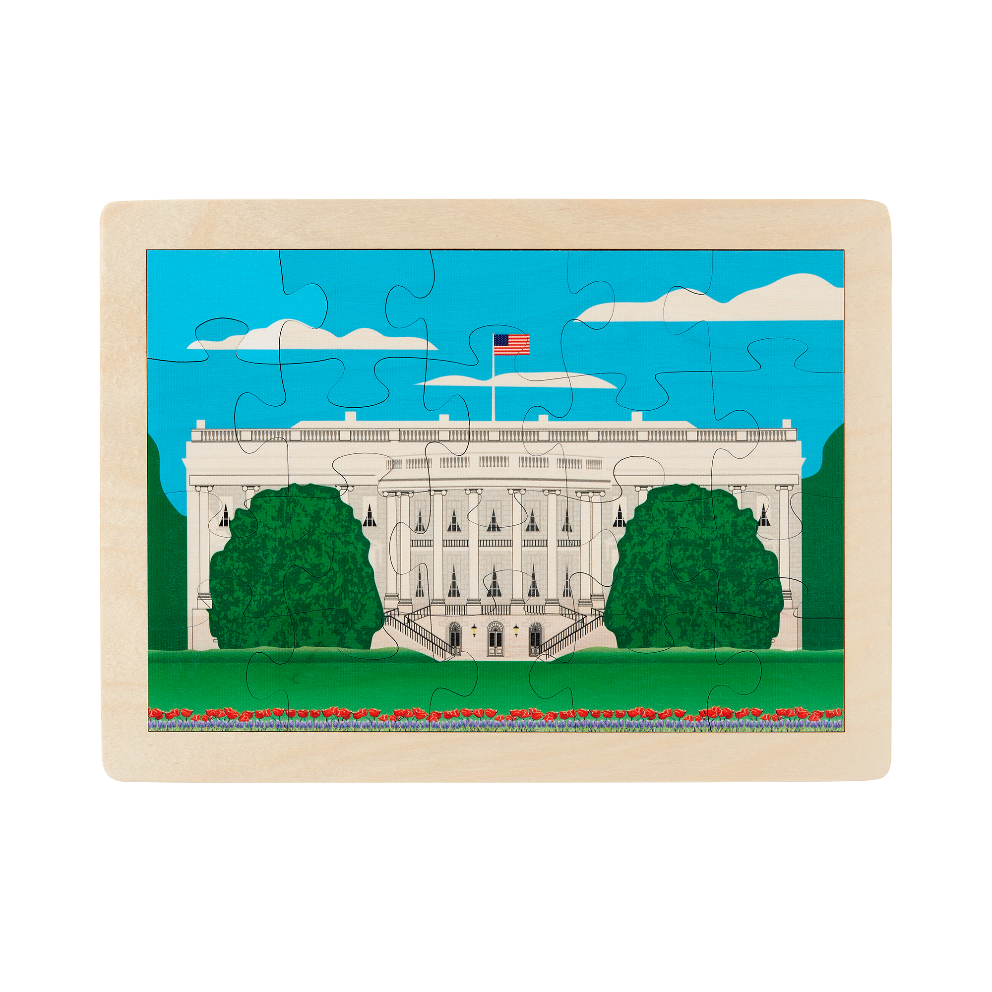 Wooden White House Puzzle-Front