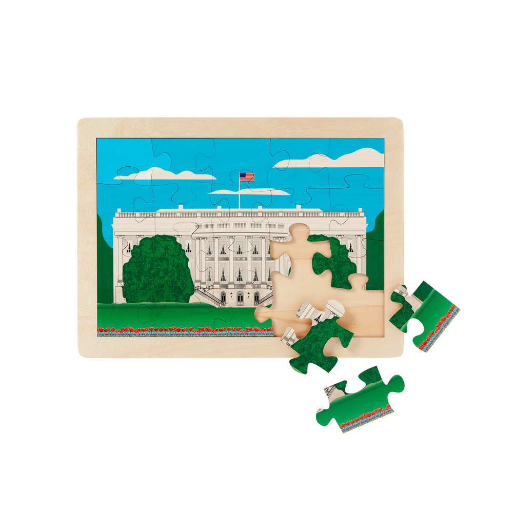 Wooden White House Puzzle-with Pieces