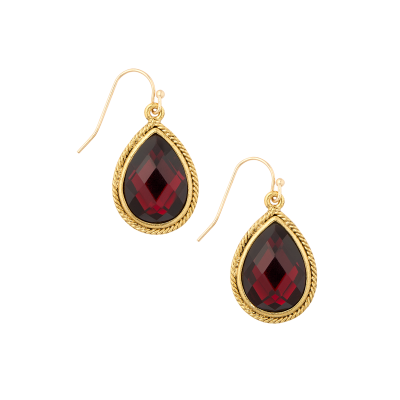 High Quality Gold Plated Floral Design Stud With Tear Drop Design Pink  Color Ruby Stone Drop Earring