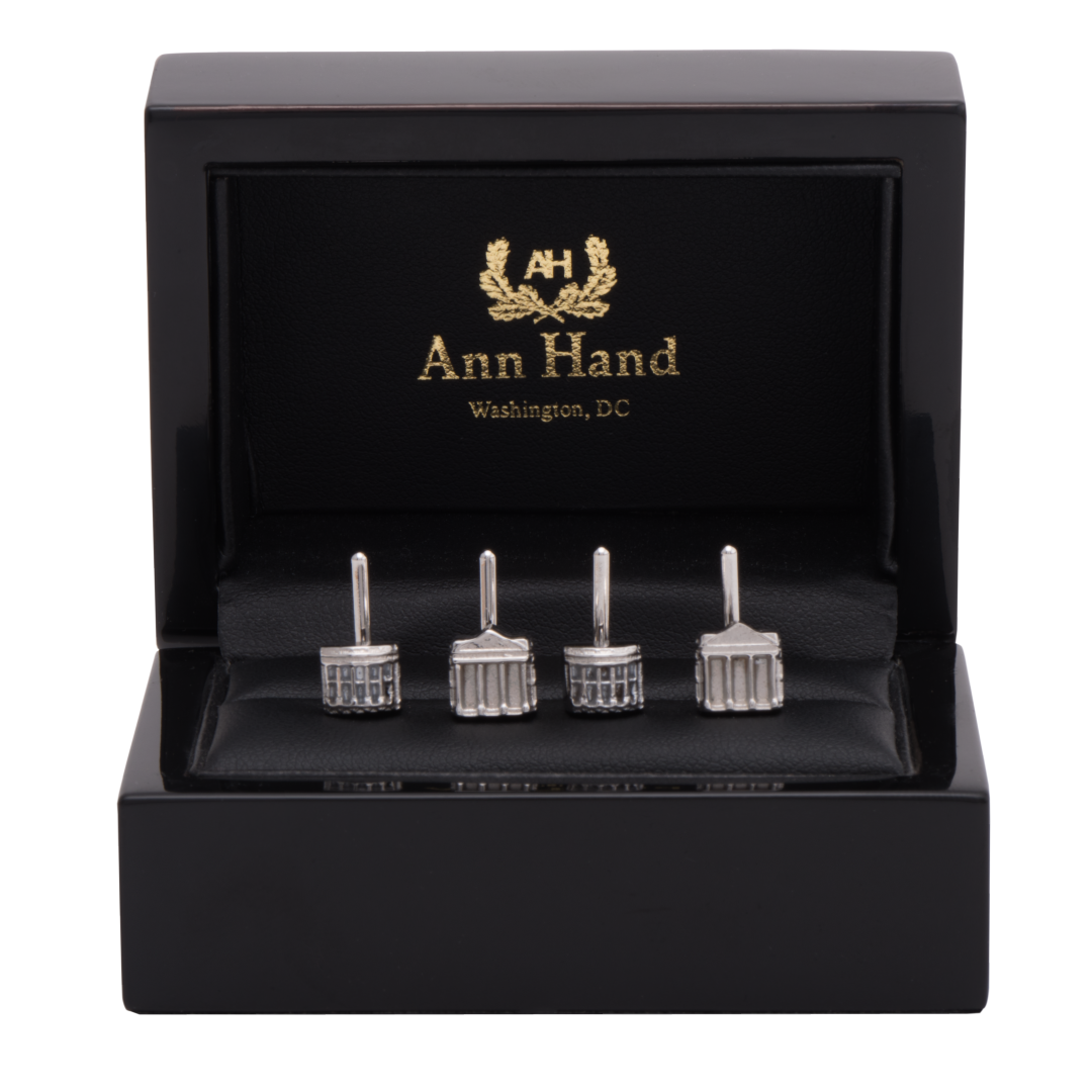 Sterling Silver White House Tuxedo Studs-In Box
