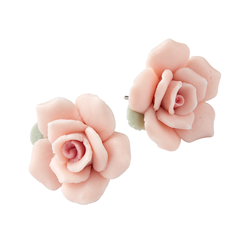 Porcelain Rose Stud Earrings
