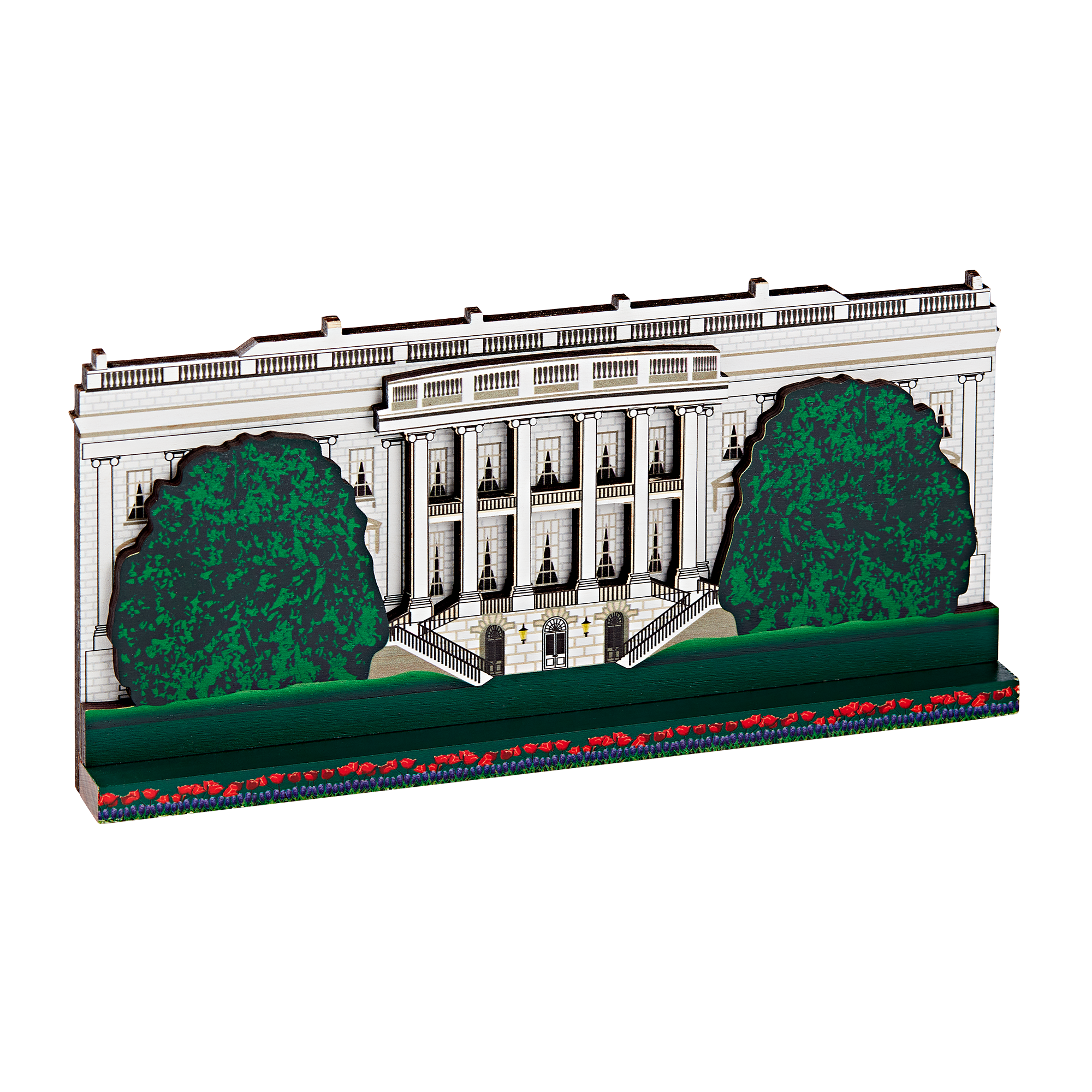 Large Wooden White House Plaque-front