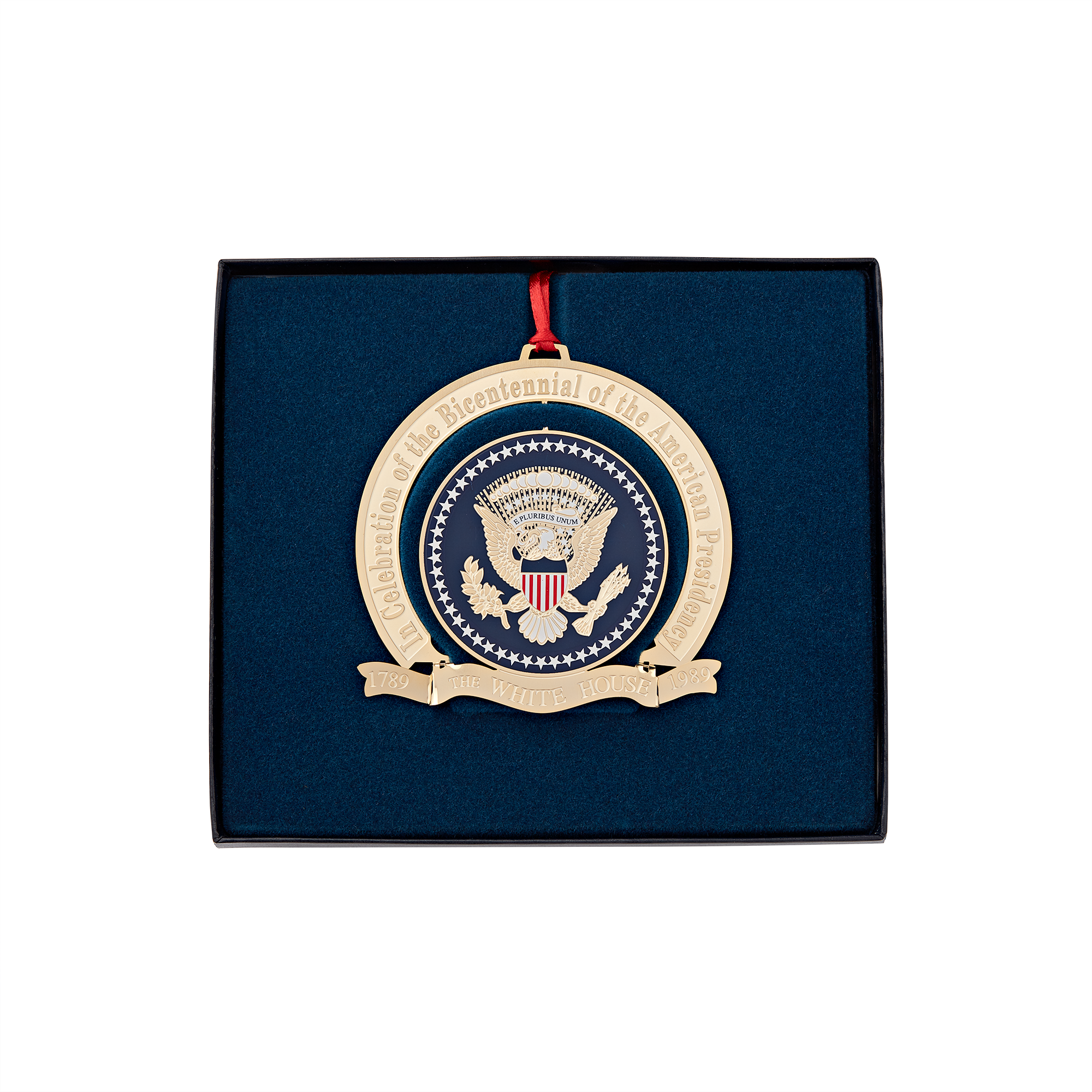 1989 White House Christmas Ornament, The Bicentennial of the Presidency-In Box