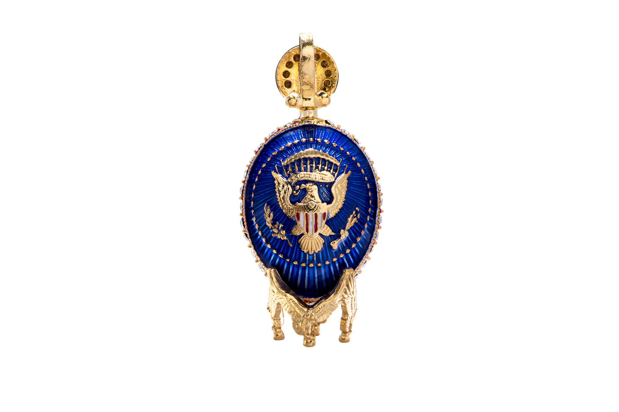 Presidential Cobalt Blue Egg Pendant-Back on Stand
