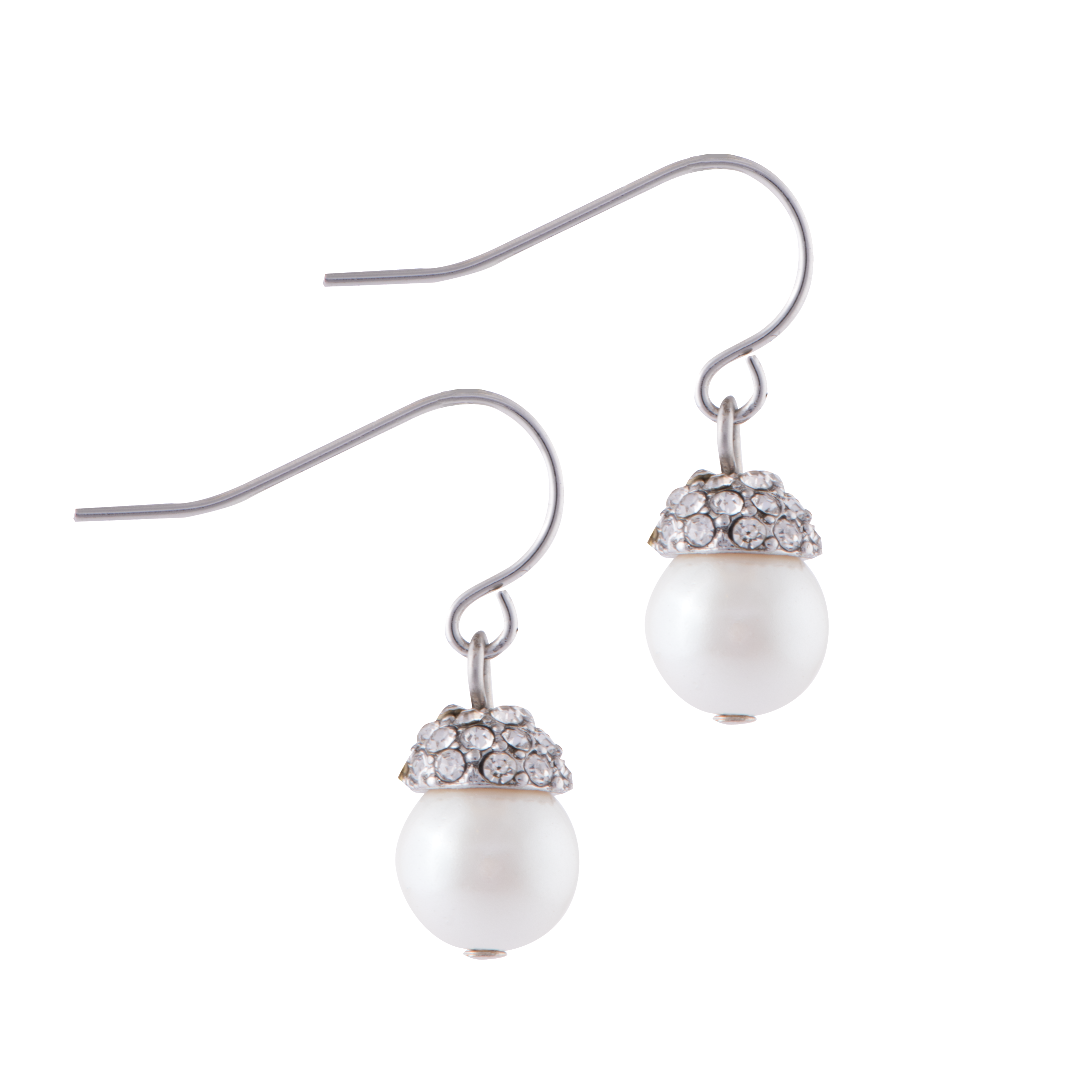 Pavé Earrings with Pearl Drop