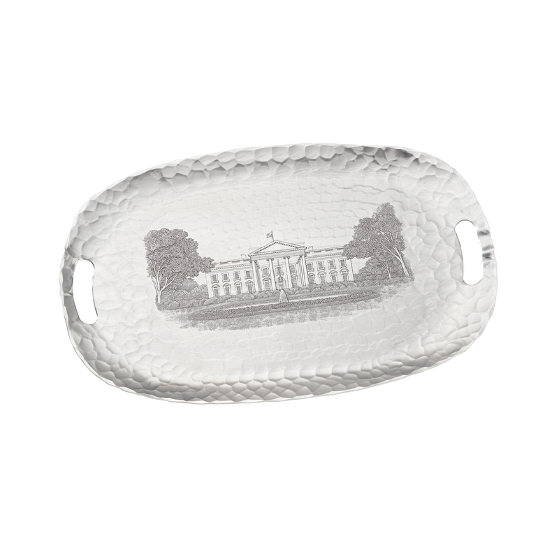 Large Engraved White House Tray-Front