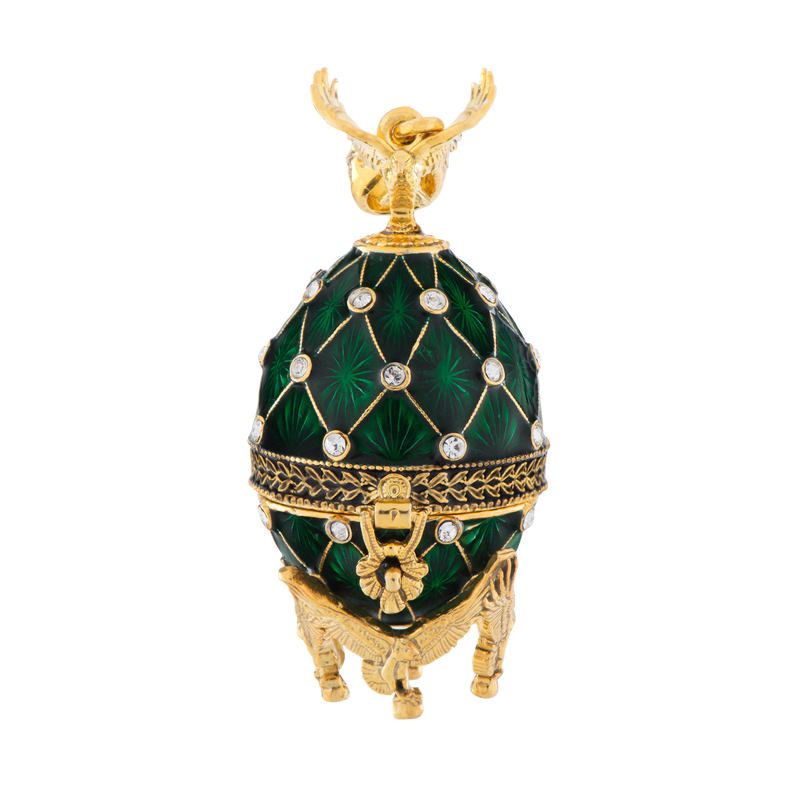 Emerald White House Egg Pendant-Closed