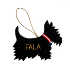 Franklin D Roosevelt's pet scottish terrier, Fala ornament back