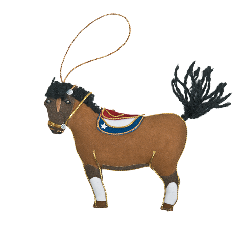 Caroline Kennedy’s pet pony, Macaroni ornament front