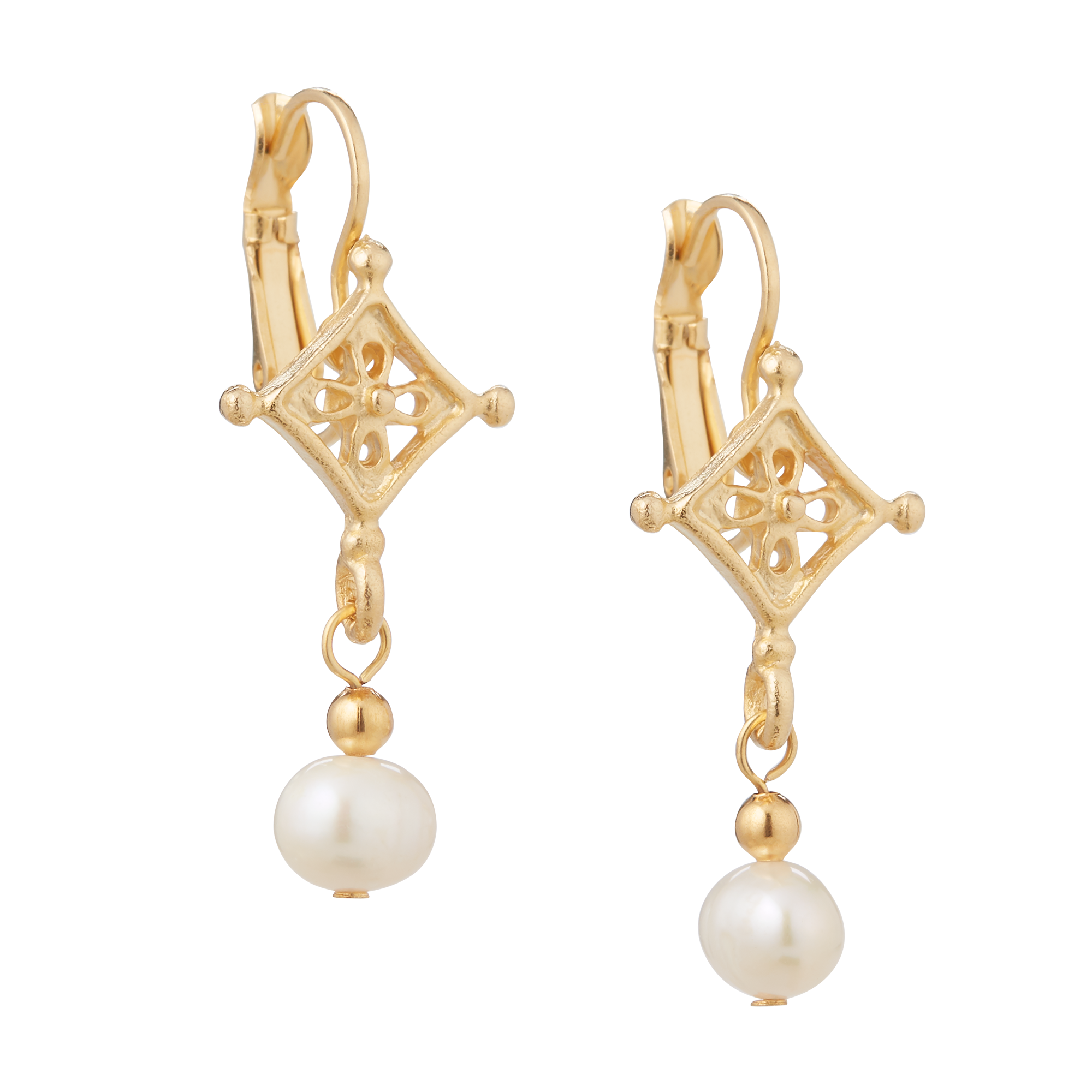 ☆関税込☆VINTAGE HOLLYWOOD★Sweet Ribbon Pearl Earrings★ Hoop Earrings, Pearl Earrings, Pearl Hoop Earrings, 1950s