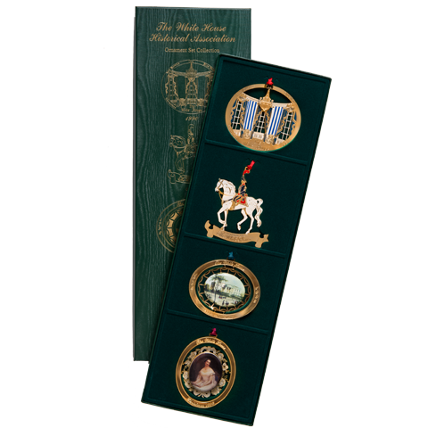 Set of 4 White House Christmas Ornaments from 1990 to 1993