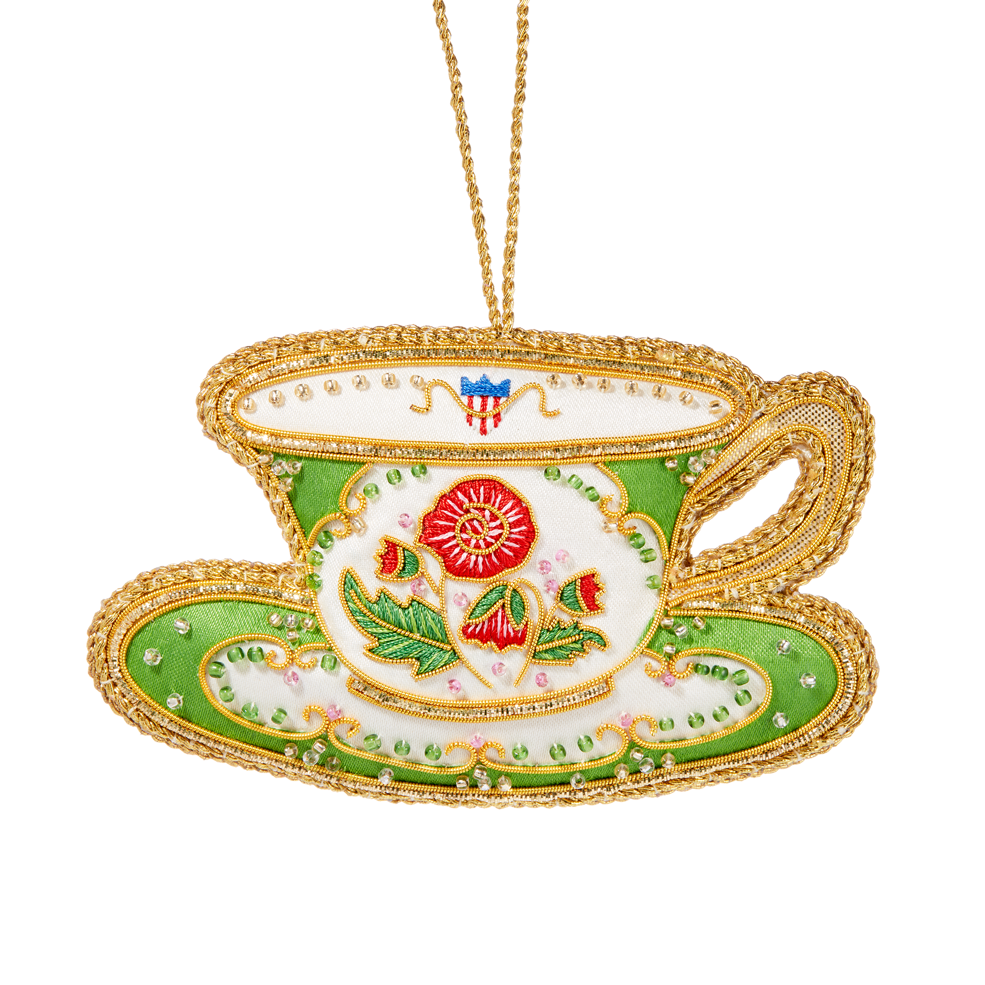 Polk China Teacup Ornament-Front