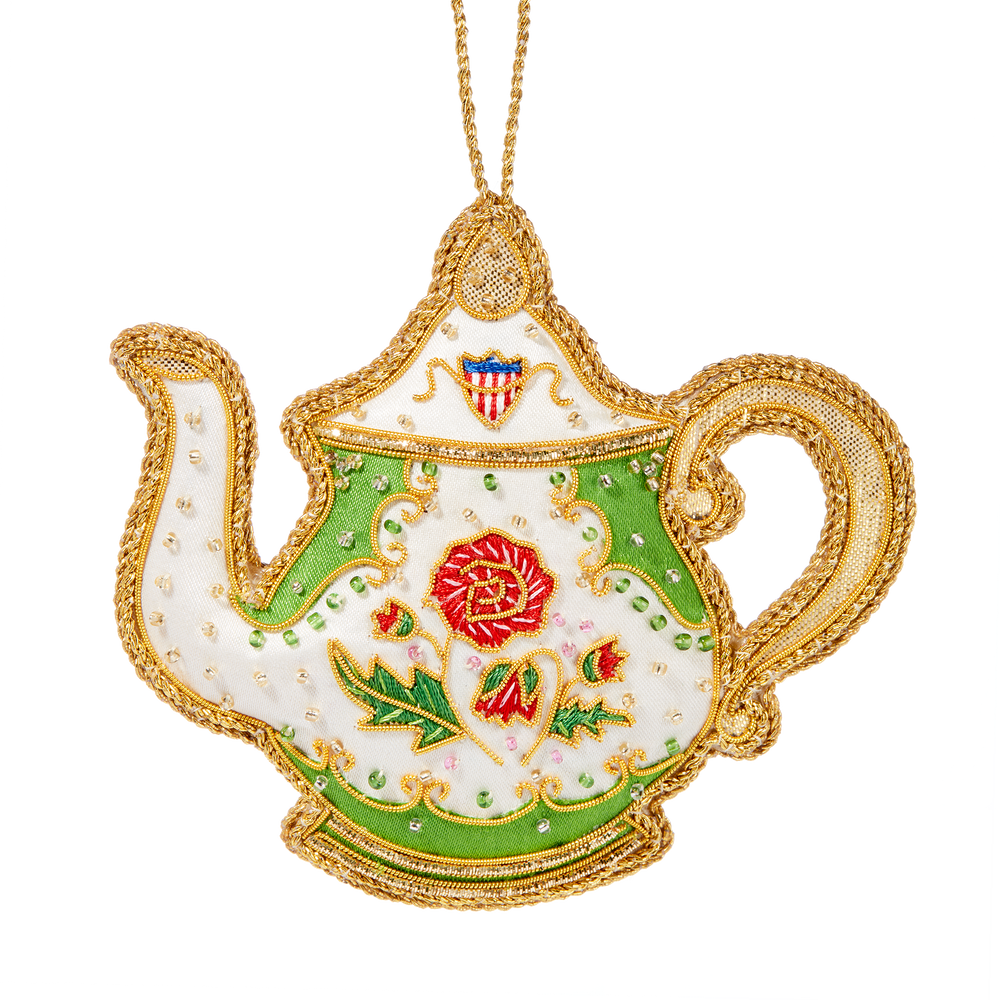 Polk China Teapot Ornament-Front