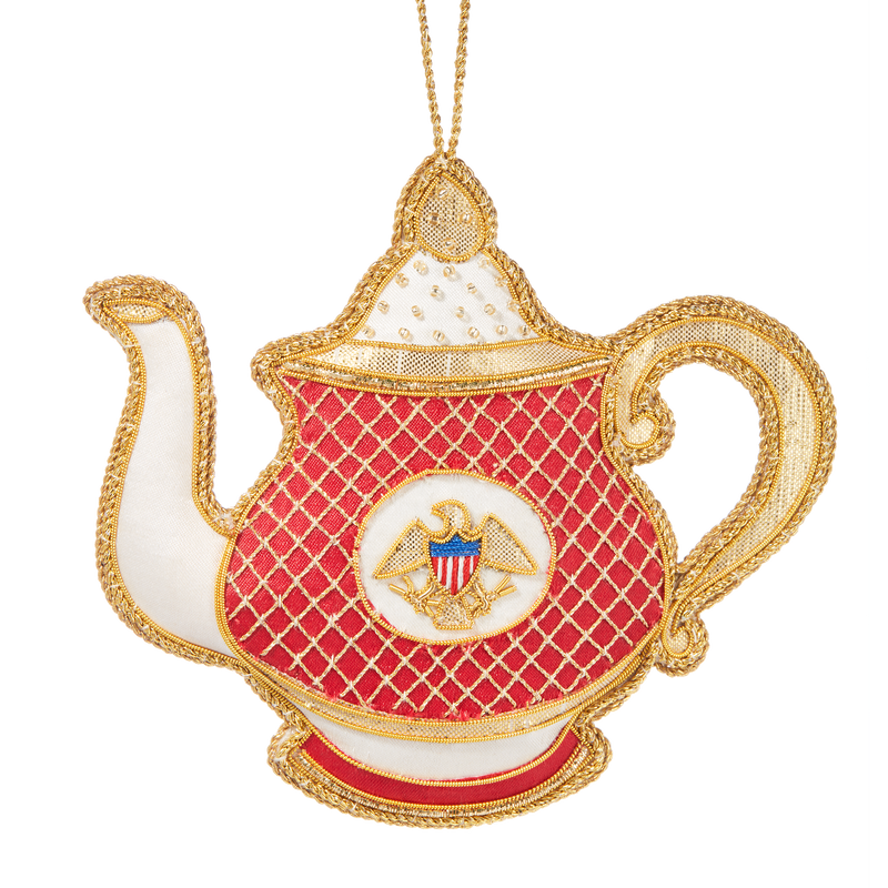 Reagan China Teapot Ornament-Front