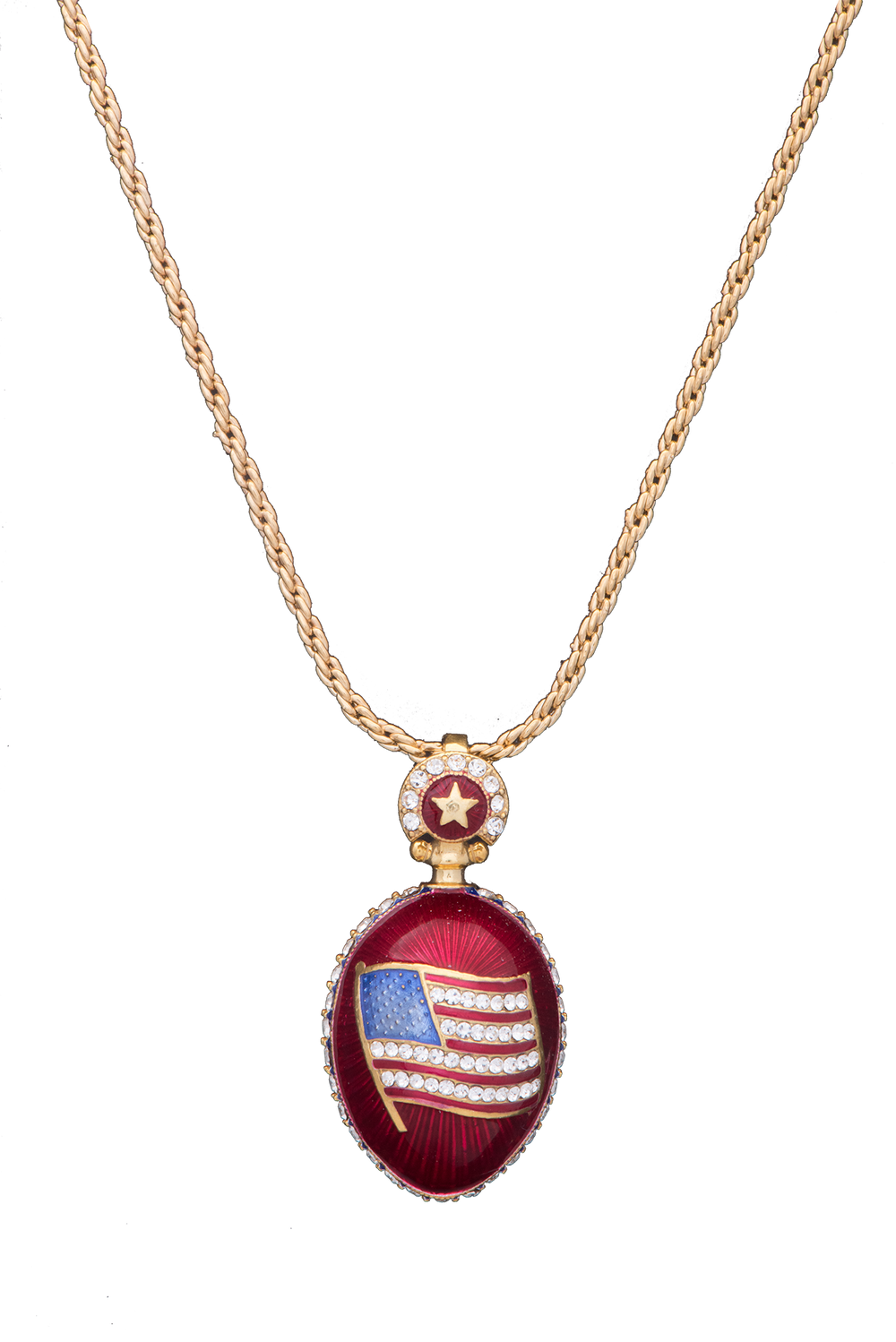 Presidential Red Egg Pendant-Front on Necklace Chain