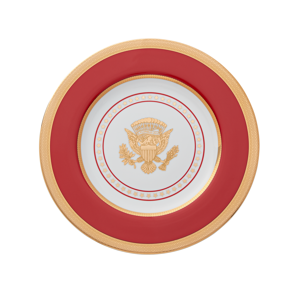 Large Red and Gold Truman Seal Plate