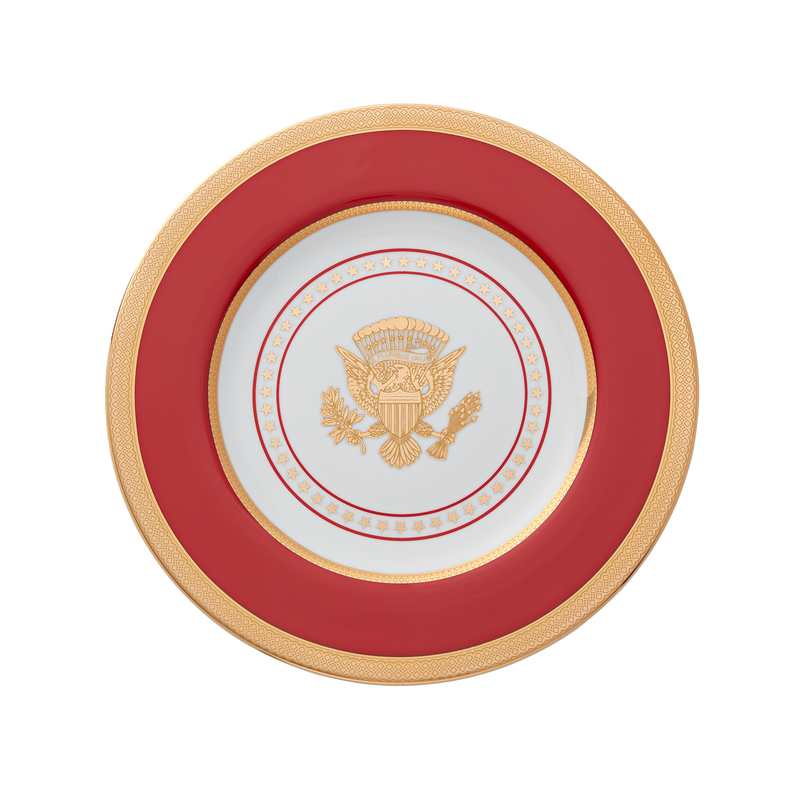 Large Red and Gold Truman Seal Plate