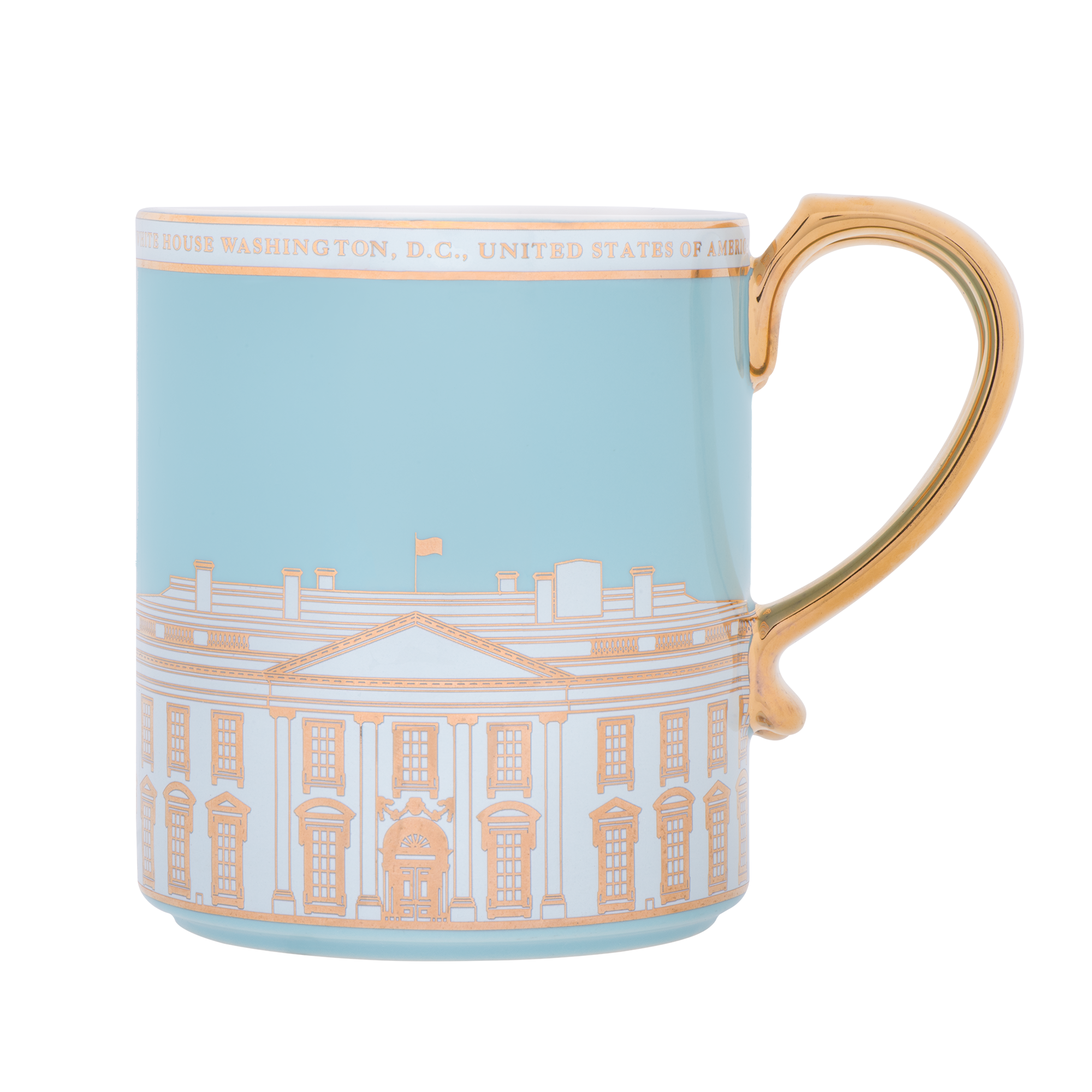 Light Blue White House Mug